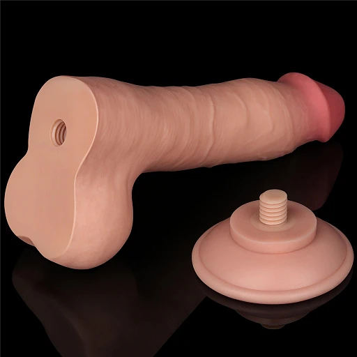 Dildo Lovetoy Sliding Skin z jądrami – 20 cm, średnica 3,9 cm