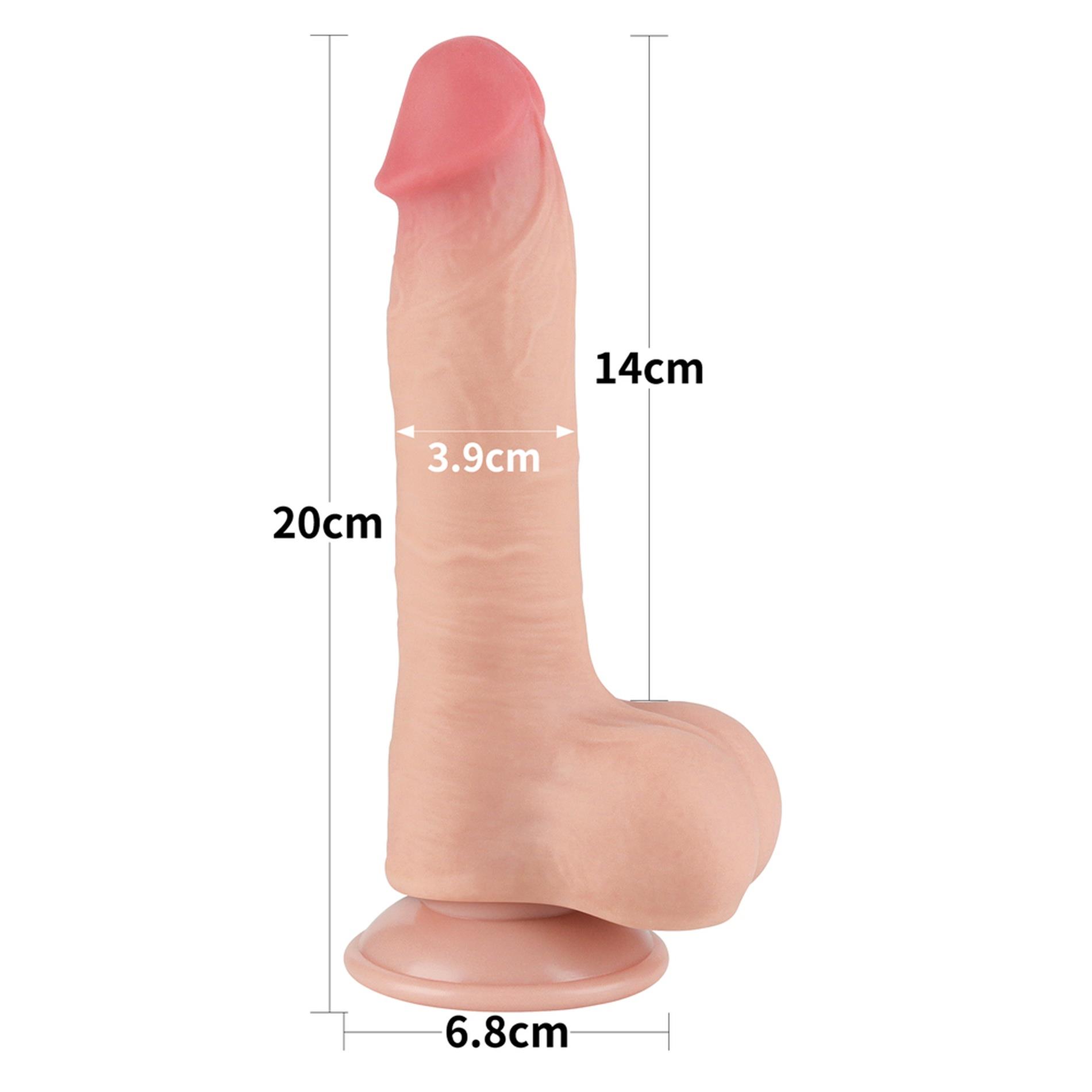 Dildo Lovetoy Sliding Skin z jądrami – 20 cm, średnica 3,9 cm