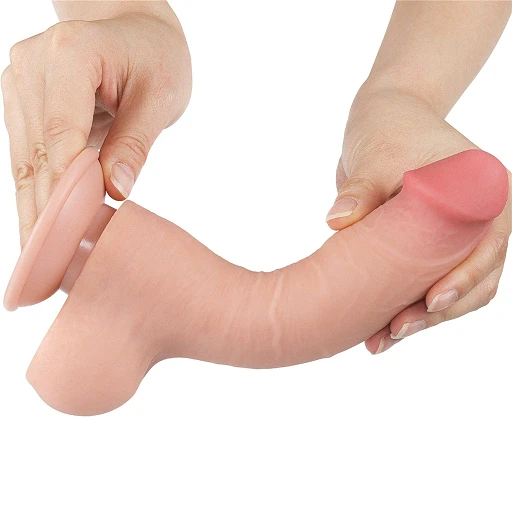 Dildo Lovetoy Sliding Skin z jądrami – 20 cm, średnica 3,9 cm