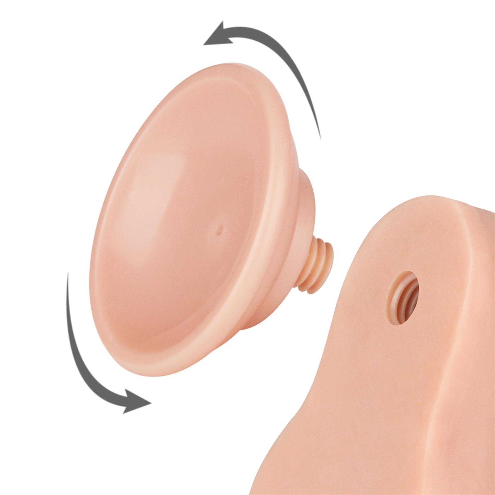Dildo Lovetoy Sliding Skin – 22 cm, zakrzywione, duże jądra