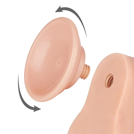 Dildo Lovetoy Sliding Skin – 22 cm, zakrzywione, duże jądra