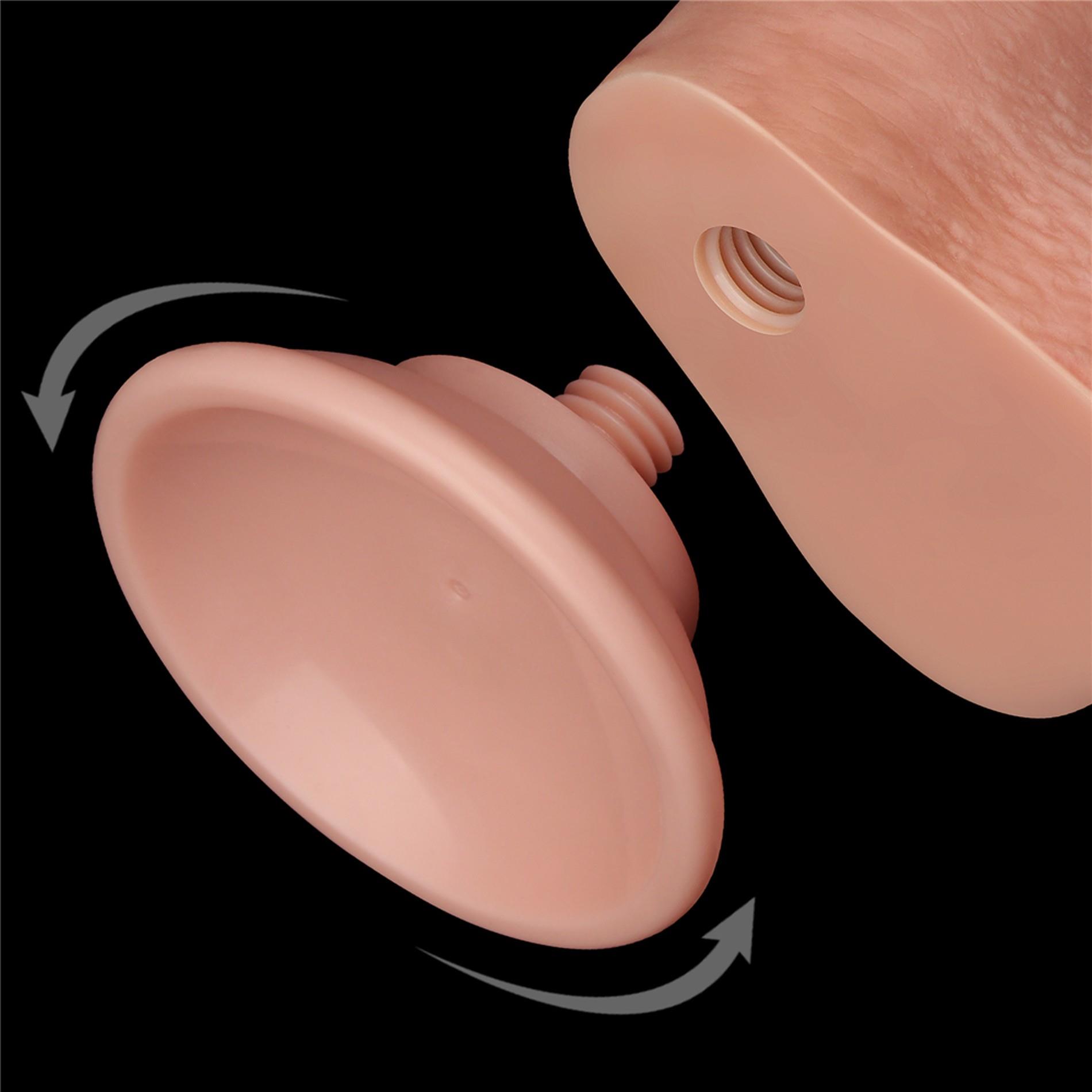 Dildo Lovetoy Sliding Skin z jądrami – 22 cm, smukłe