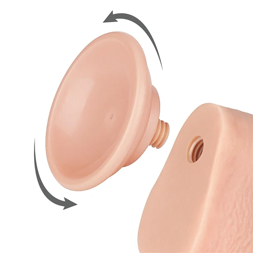 Dildo Lovetoy Sliding Skin z jądrami – 22 cm, smukłe
