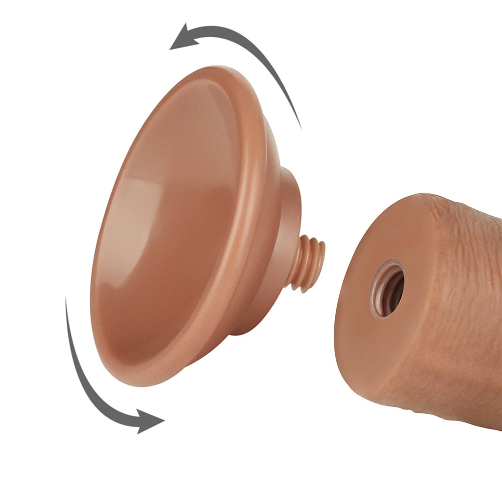 Dildo Sliding Skin 8'' – dwuwarstwowe, z przyssawką — zdjęcie 7