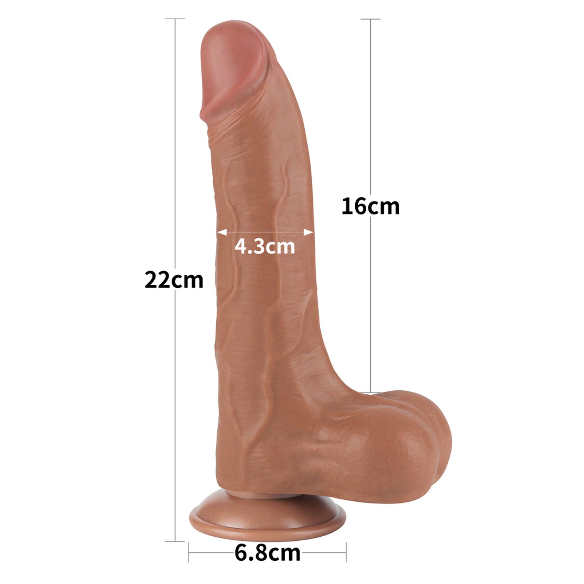 Dildo Sliding Skin Dual Layer 8.5'' – dwuwarstwowe TPE, przyssawka — zdjęcie 2