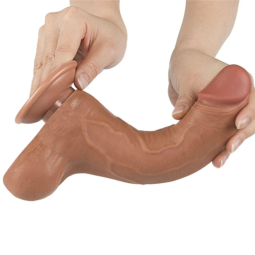 Dildo Sliding Skin Dual Layer 8.5'' – dwuwarstwowe TPE, przyssawka — zdjęcie 5