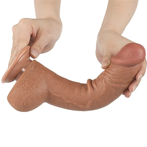 Dildo Lovetoy Sliding Skin z jądrami – 24 cm, średnica 4,3 cm