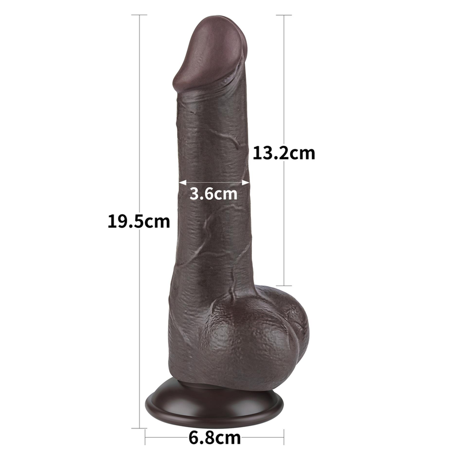 Dildo Lovetoy Sliding Skin Dual Layer – czarne, proste, 19,5 cm — zdjęcie 2