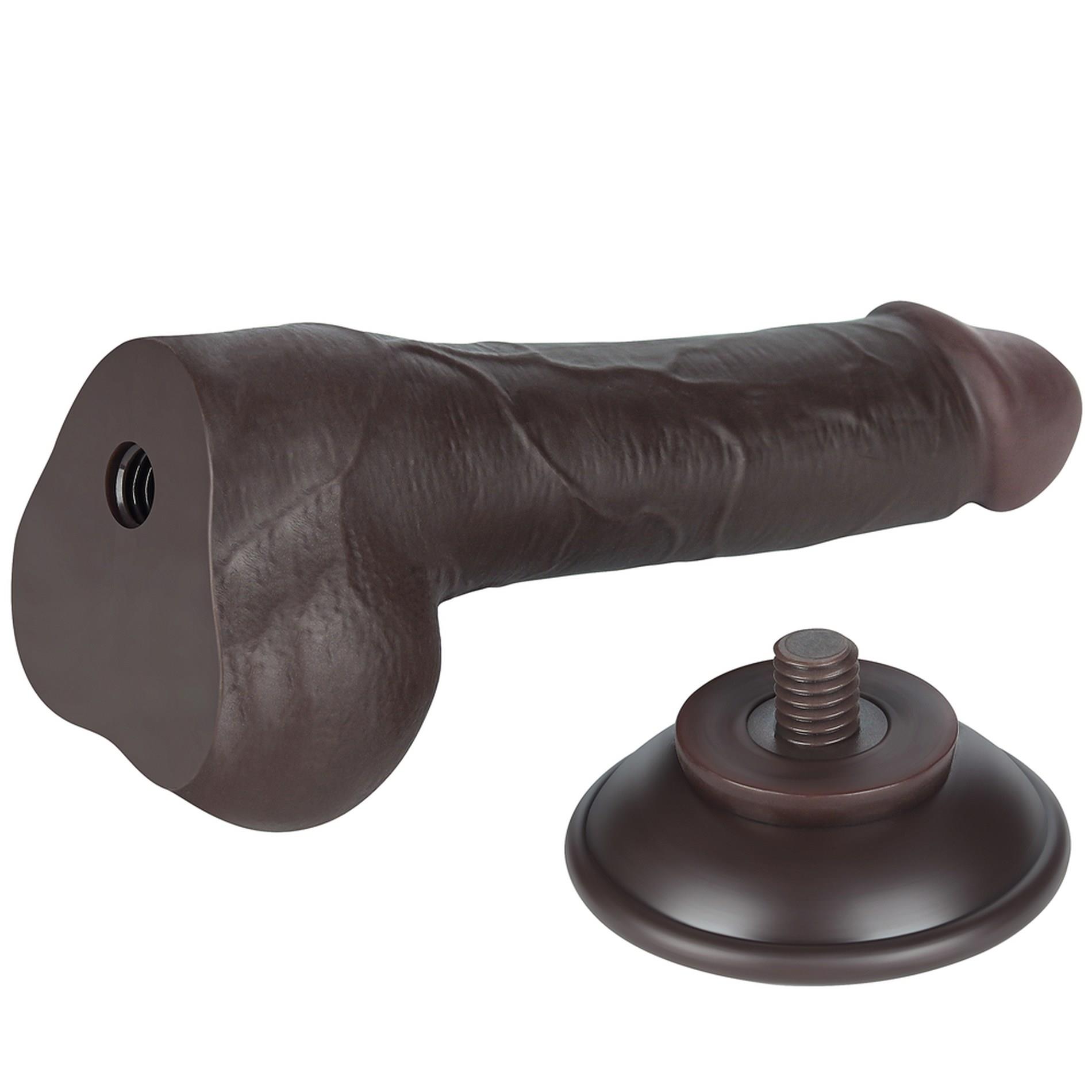 Dildo Lovetoy Sliding Skin Dual Layer – czarne, proste, 19,5 cm — zdjęcie 8
