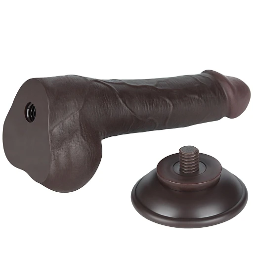 Dildo Lovetoy Sliding Skin Dual Layer – czarne, proste, 19,5 cm — zdjęcie 8