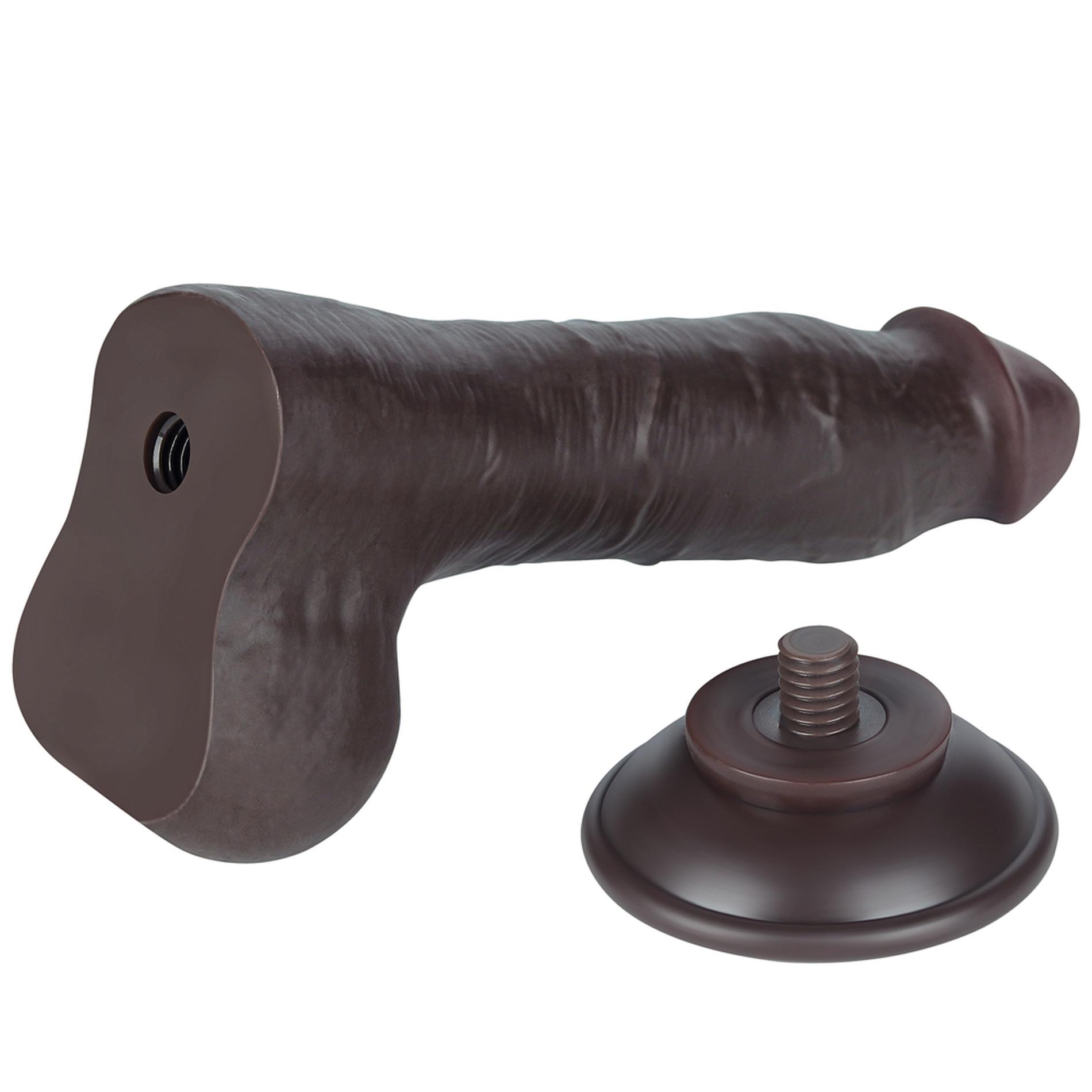 Dildo Lovetoy Sliding Skin Dual Layer – czarne, z jądrami, 20 cm — zdjęcie 8