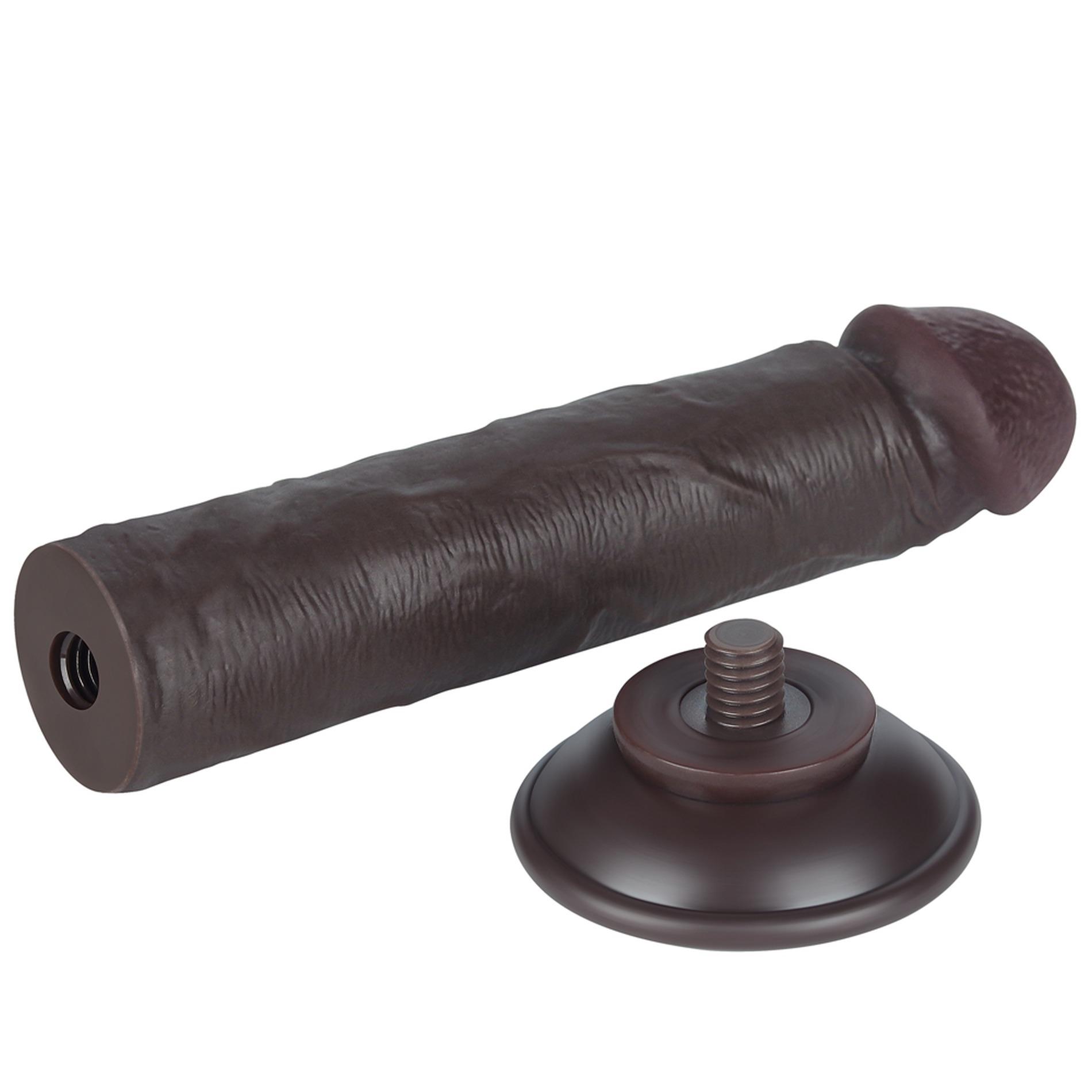 Dildo Lovetoy Sliding Skin Dual Layer – czarne, bez jąder, 20 cm — zdjęcie 7