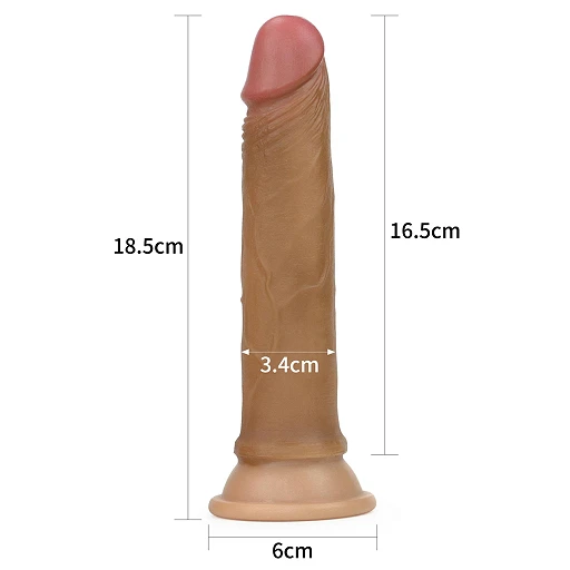 Dildo Lovetoy Nature Cock – dwuwarstwowy silikon, 18,5 cm — zdjęcie 2