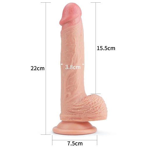 Dildo Lovetoy Nature Cock – dwuwarstwowy silikon, 22 cm — zdjęcie 2