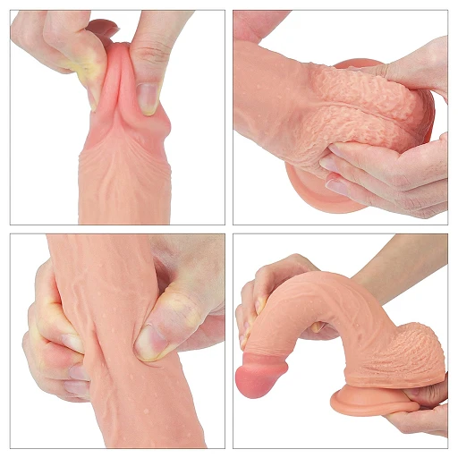 Dildo Lovetoy Nature Cock – dwuwarstwowy silikon, 22 cm — zdjęcie 3