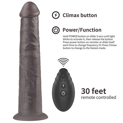 Dildo Lovetoy Dual Layer Rotator 10” – silikon platynowy, pilot — zdjęcie 6