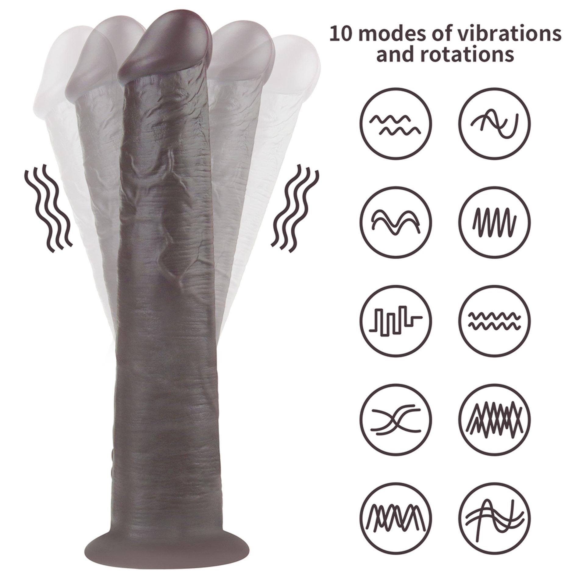 Dildo Lovetoy Dual Layer Rotator 10” – silikon platynowy, pilot — zdjęcie 2