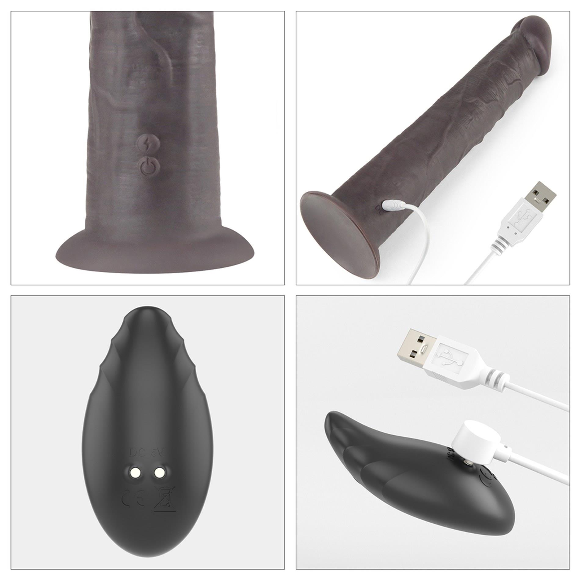 Dildo Lovetoy Dual Layer Rotator 10” – silikon platynowy, pilot — zdjęcie 9