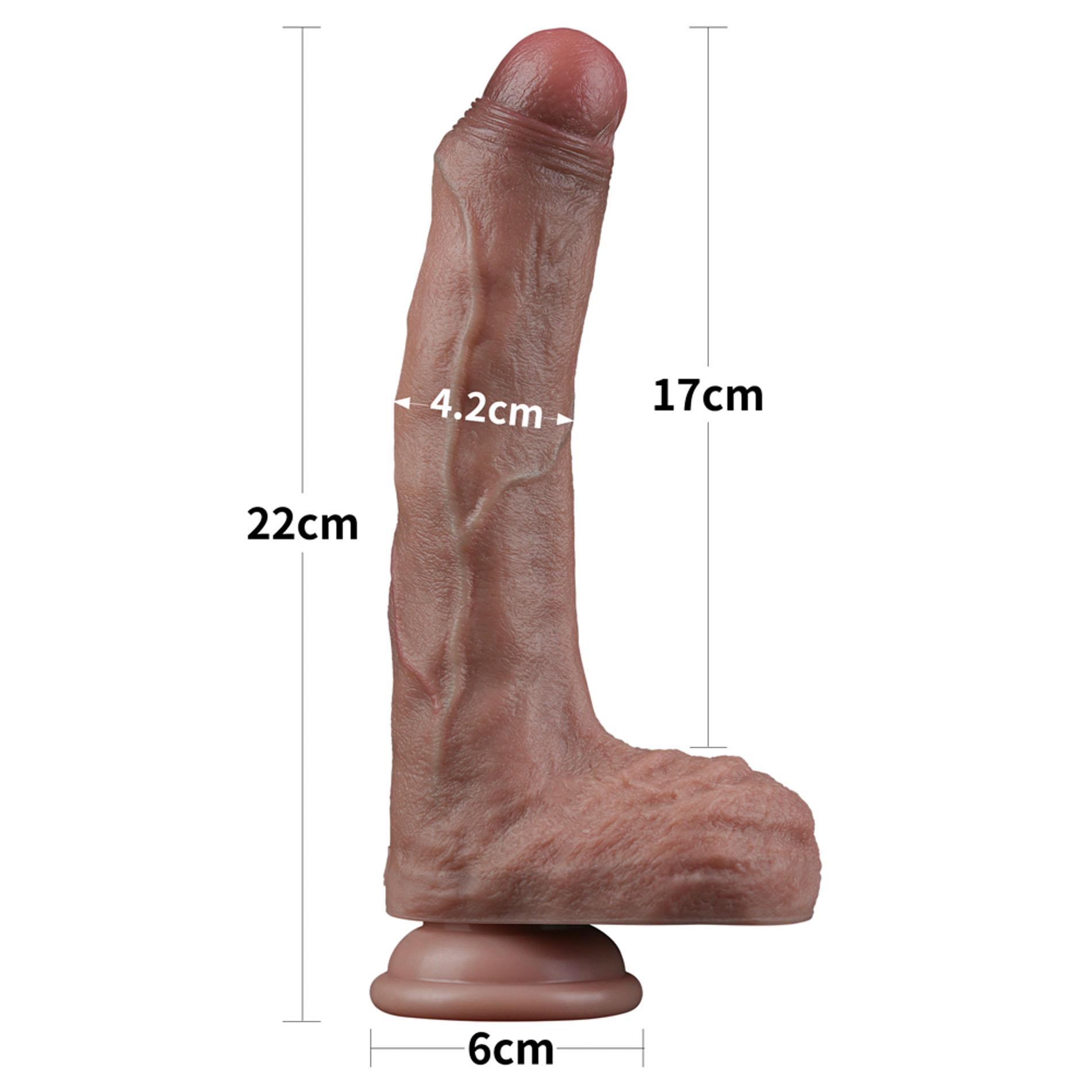Dildo Lovetoy Dual Layered Silicone Cock – 21,6 cm, przyssawka — zdjęcie 2