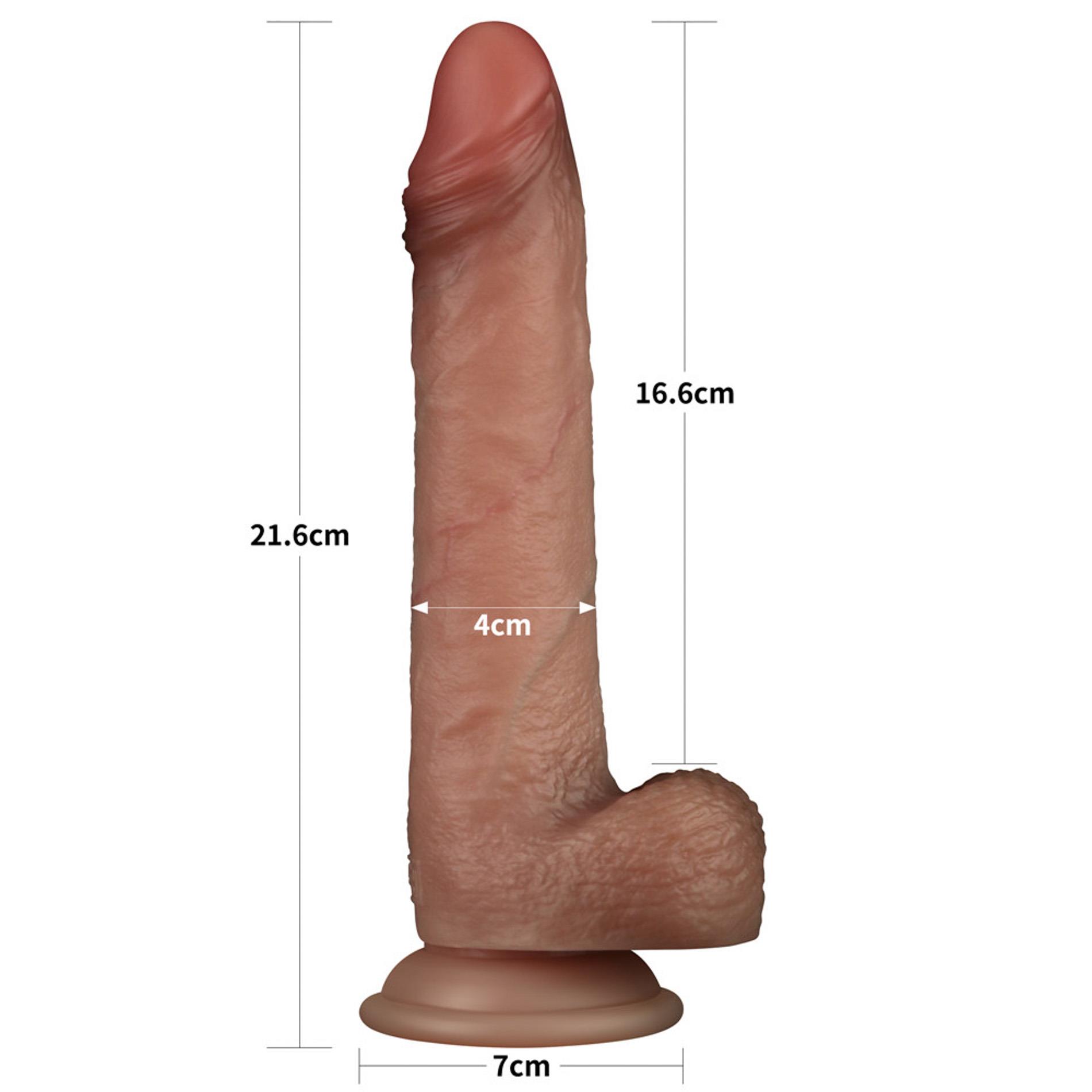 Dildo Lovetoy Sliding Skin Pro – ruchoma skóra, 21,6 cm — zdjęcie 2