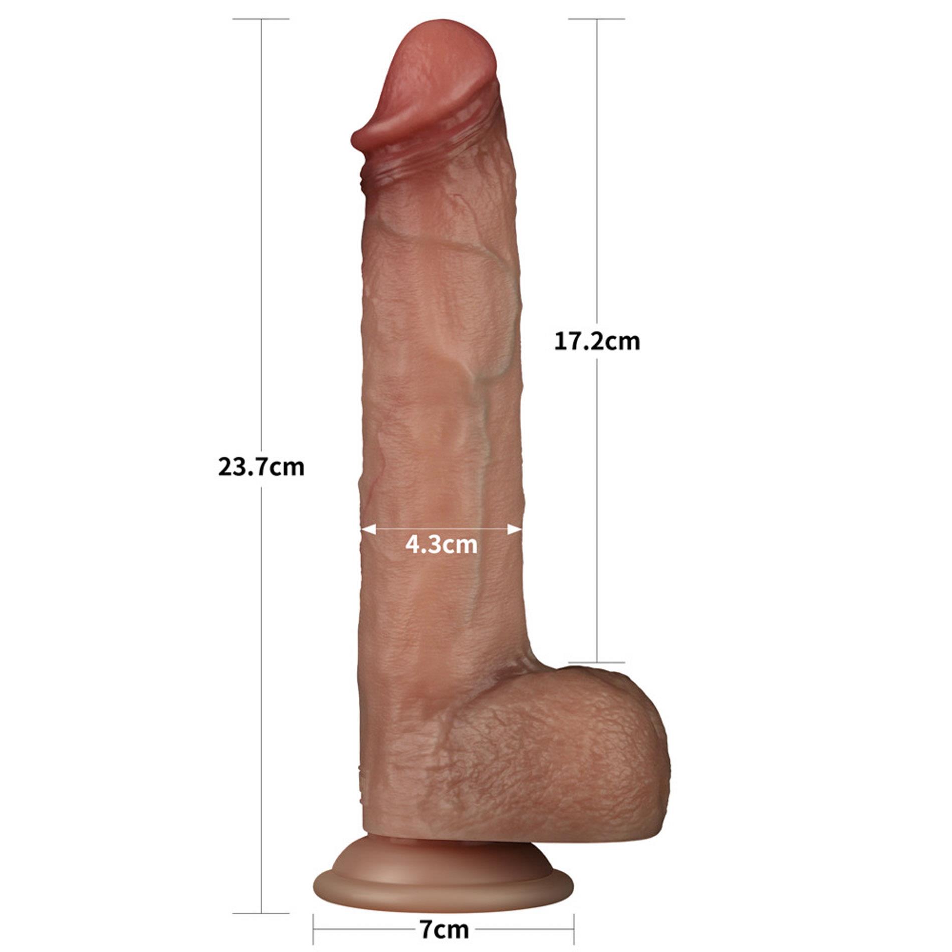 Dildo Lovetoy Sliding Skin Pro – ruchoma skóra, 23,7 cm — zdjęcie 2