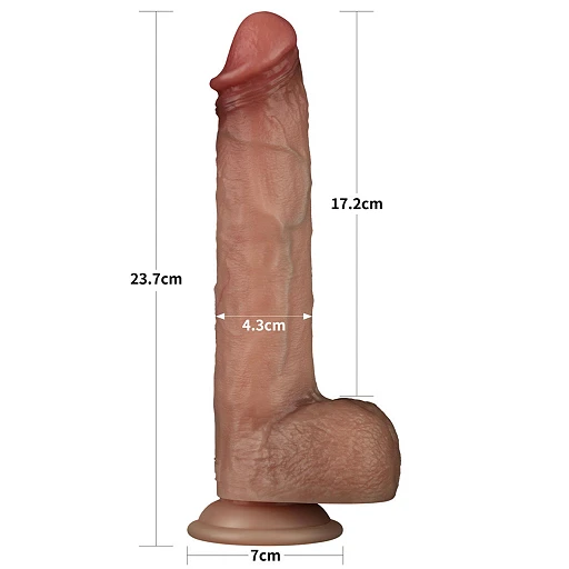 Dildo Lovetoy Sliding Skin Pro – ruchoma skóra, 23,7 cm — zdjęcie 2