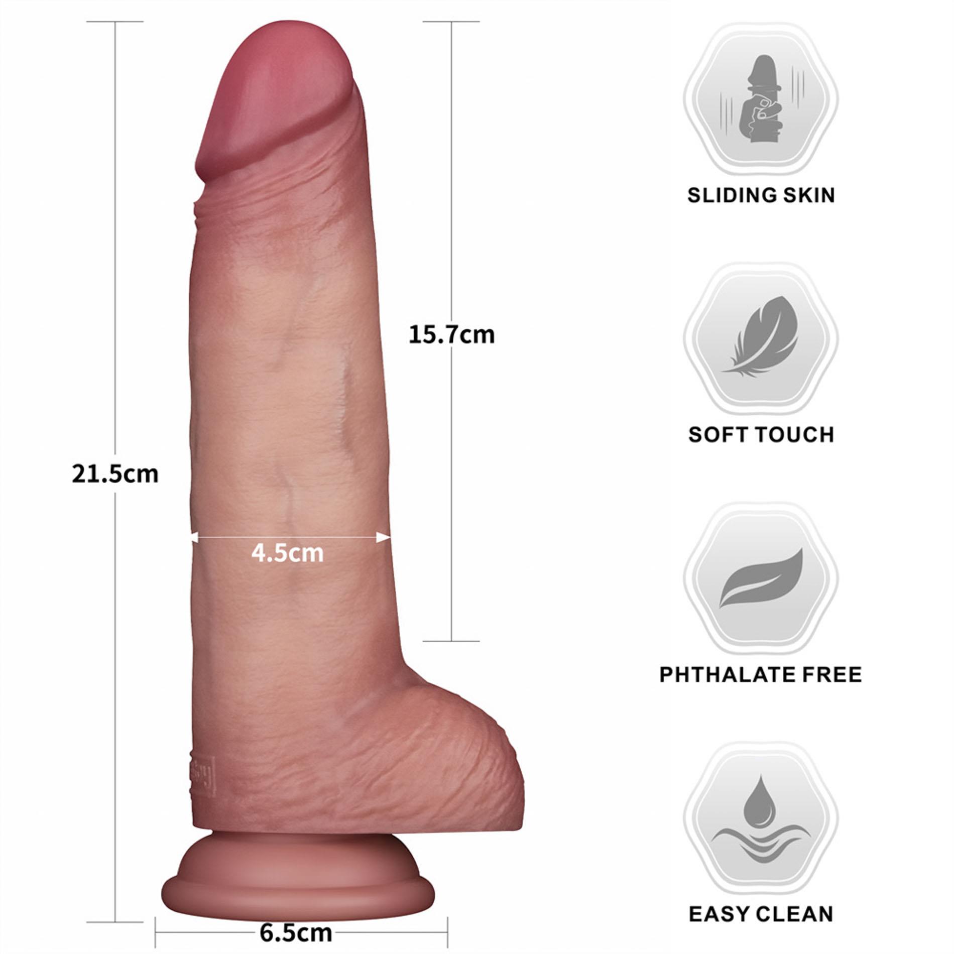 Dildo Lovetoy Sliding Pro II – dwuwarstwowy silikon z przyssawką