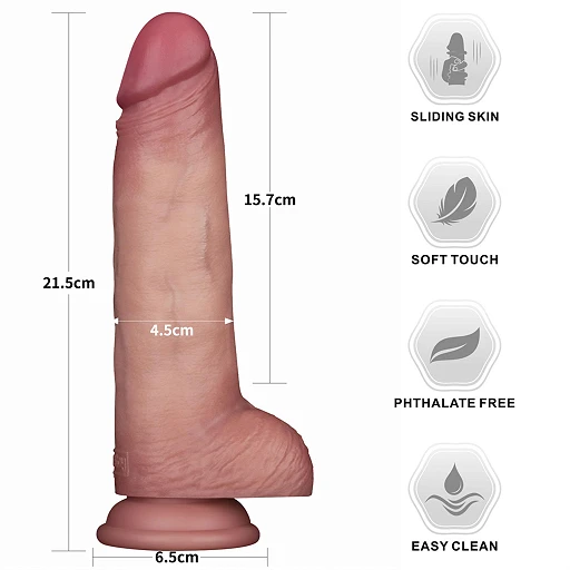Dildo Lovetoy Sliding Pro II – dwuwarstwowy silikon z przyssawką