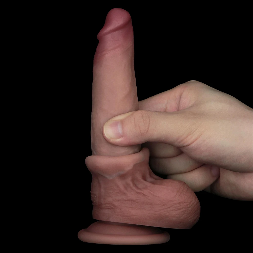 Dildo Lovetoy Sliding Skin Pro II – cieliste, 17,5 cm — zdjęcie 8
