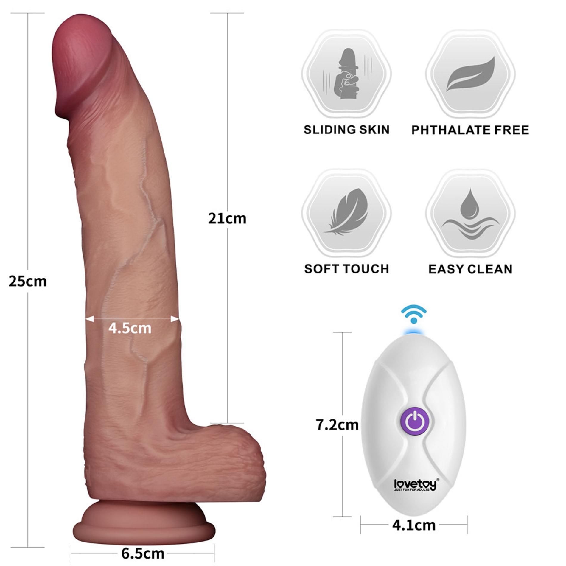 Wibrator realistyczny Lovetoy Sliding Skin Pro II – cielisty, 25 cm — zdjęcie 2