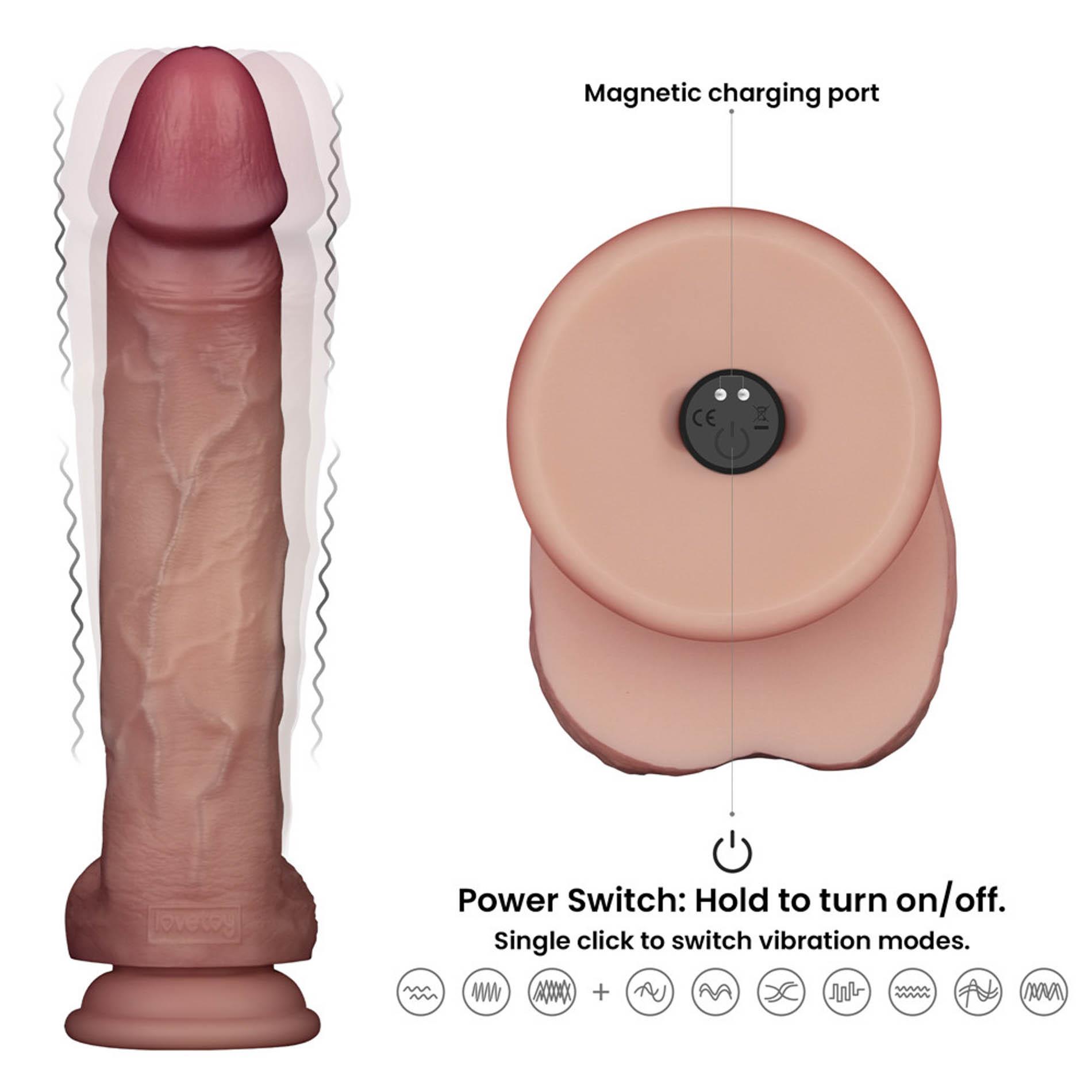 Wibrator realistyczny Lovetoy Sliding Skin Pro II – cielisty, 25 cm — zdjęcie 4