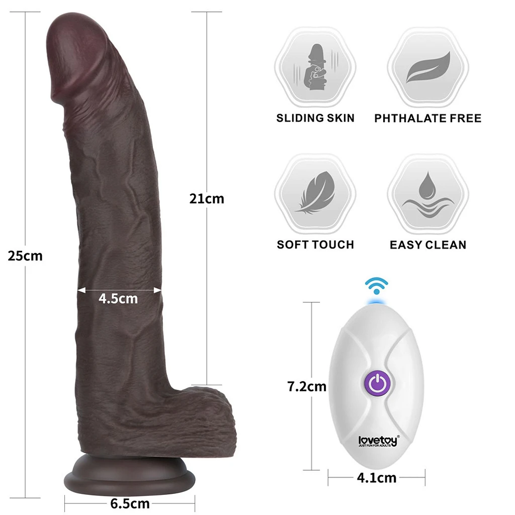 Wibrator realistyczny Lovetoy Sliding Skin Pro II – czarny, 25 cm — zdjęcie 2