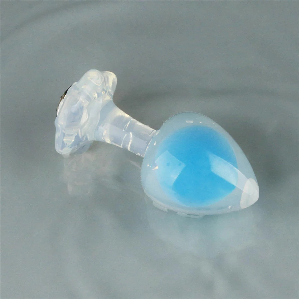 Korek analny Gemoria Glow blue L  – świeci w ciemności — zdjęcie 10