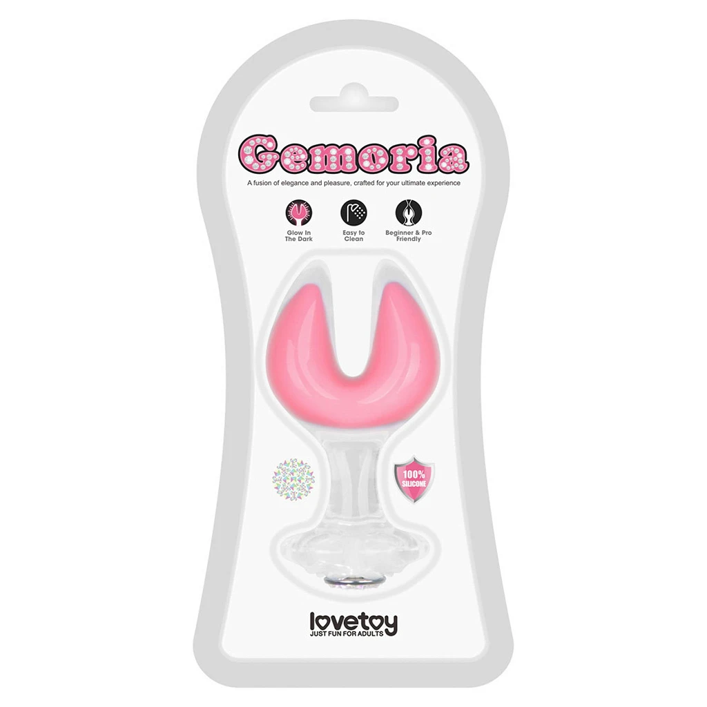 Korek analny Gemoria Dual Crescent XL – świecący, silikonowy — zdjęcie 12