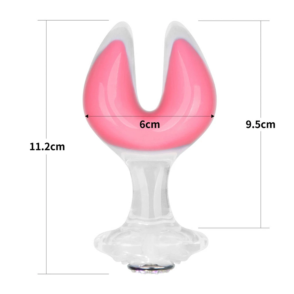 Korek analny Gemoria Dual Crescent XL – świecący, silikonowy — zdjęcie 2