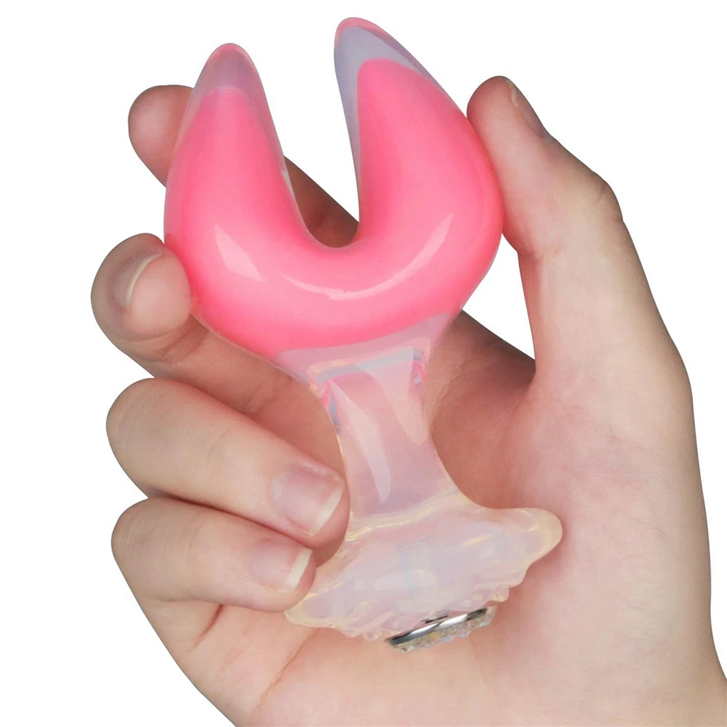 Korek analny Gemoria Dual Crescent XL – świecący, silikonowy — zdjęcie 6