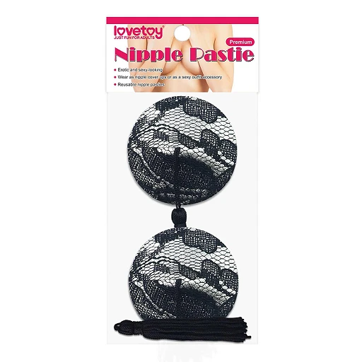 Nasutniki Lovetoy – czarna koronka z frędzlami, 5,8 cm — zdjęcie 3