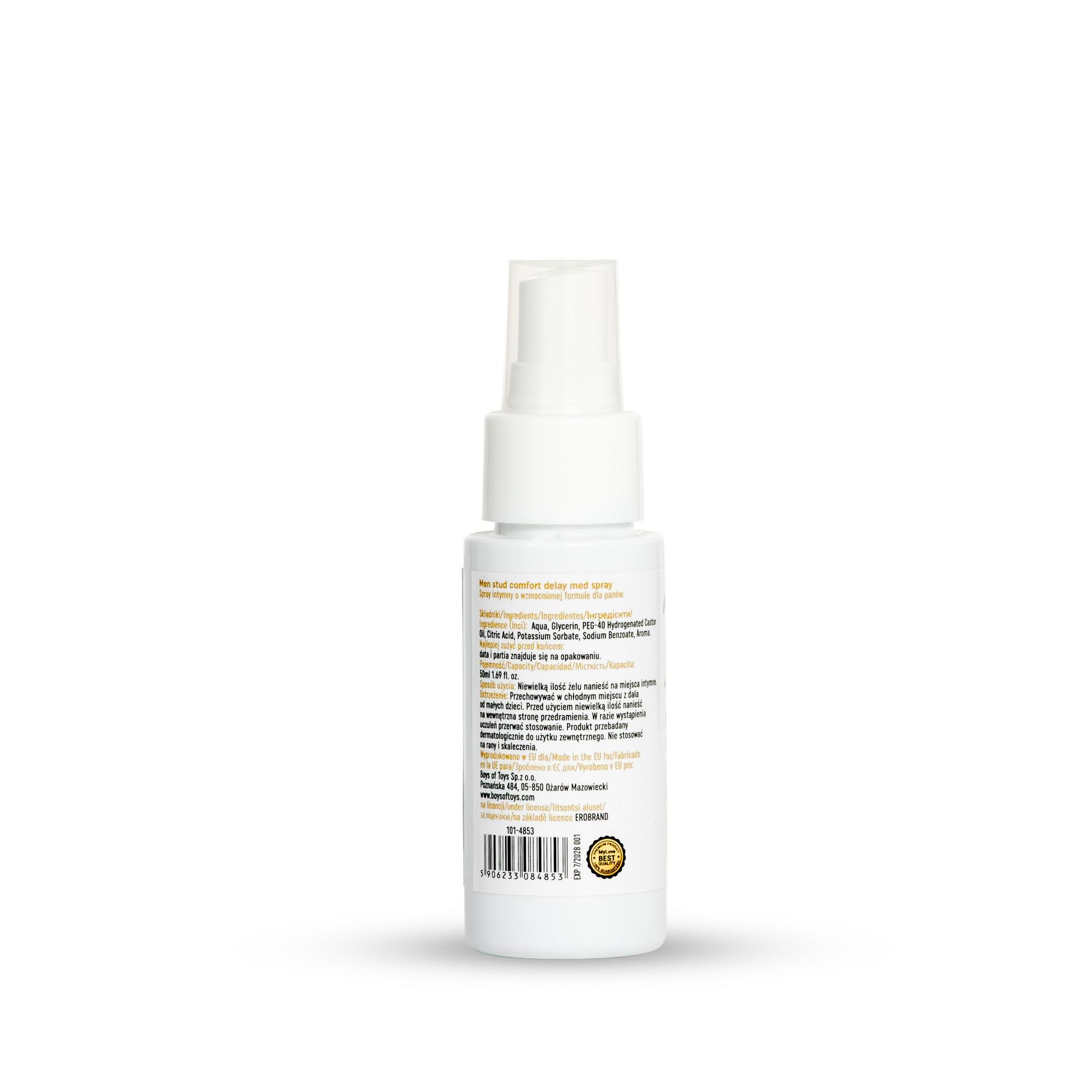 Spray opóźniający Men Stud Comfort – miętowy, chłodzący, 50 ml — zdjęcie 8