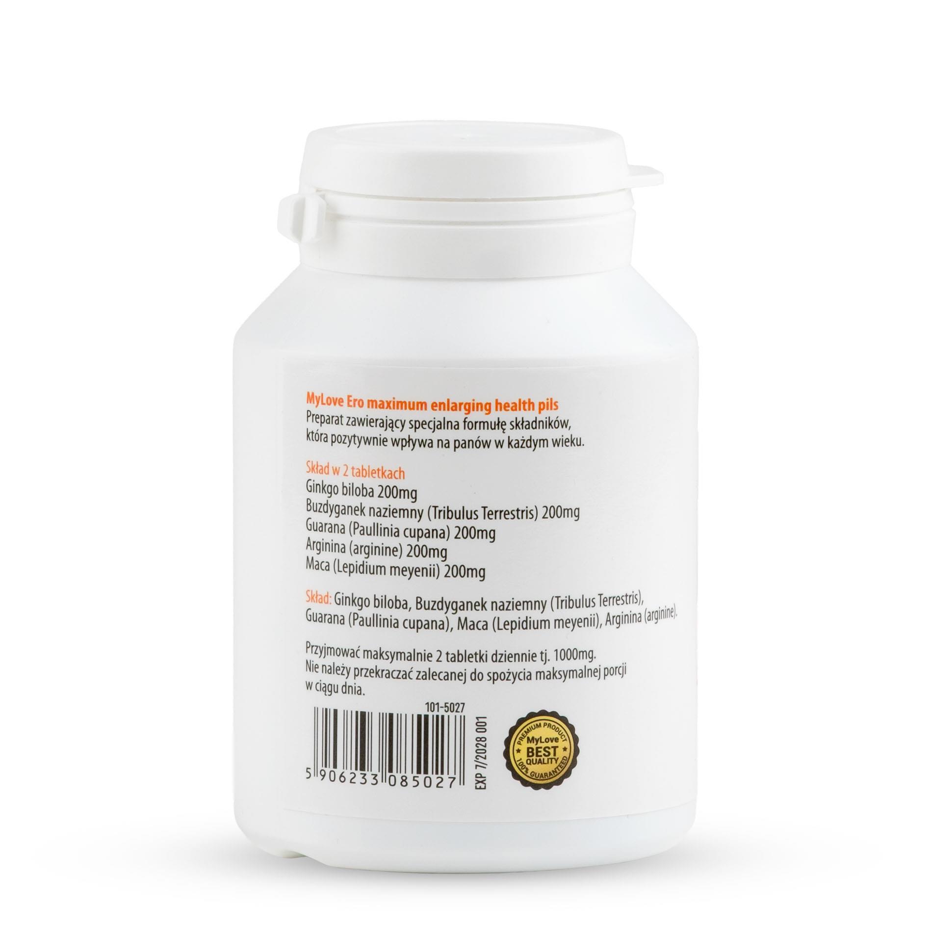 Suplement diety ERO Maximum Enlarging - 60 kapsułek, maca i guarana — zdjęcie 2