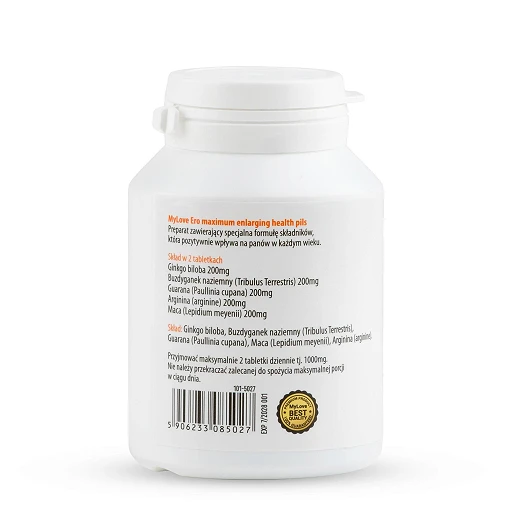 Suplement diety ERO Maximum Enlarging - 60 kapsułek, maca i guarana — zdjęcie 2