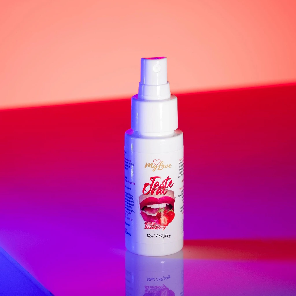 Spray do seksu oralnego Taste - truskawkowy smak — zdjęcie 3