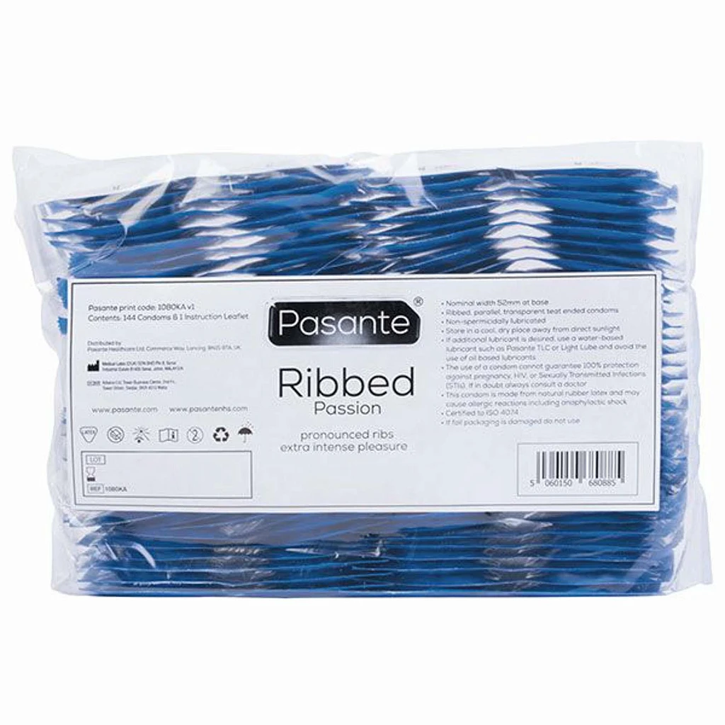 Prezerwatywy prążkowane Ribbed Passion - 144 sztuki