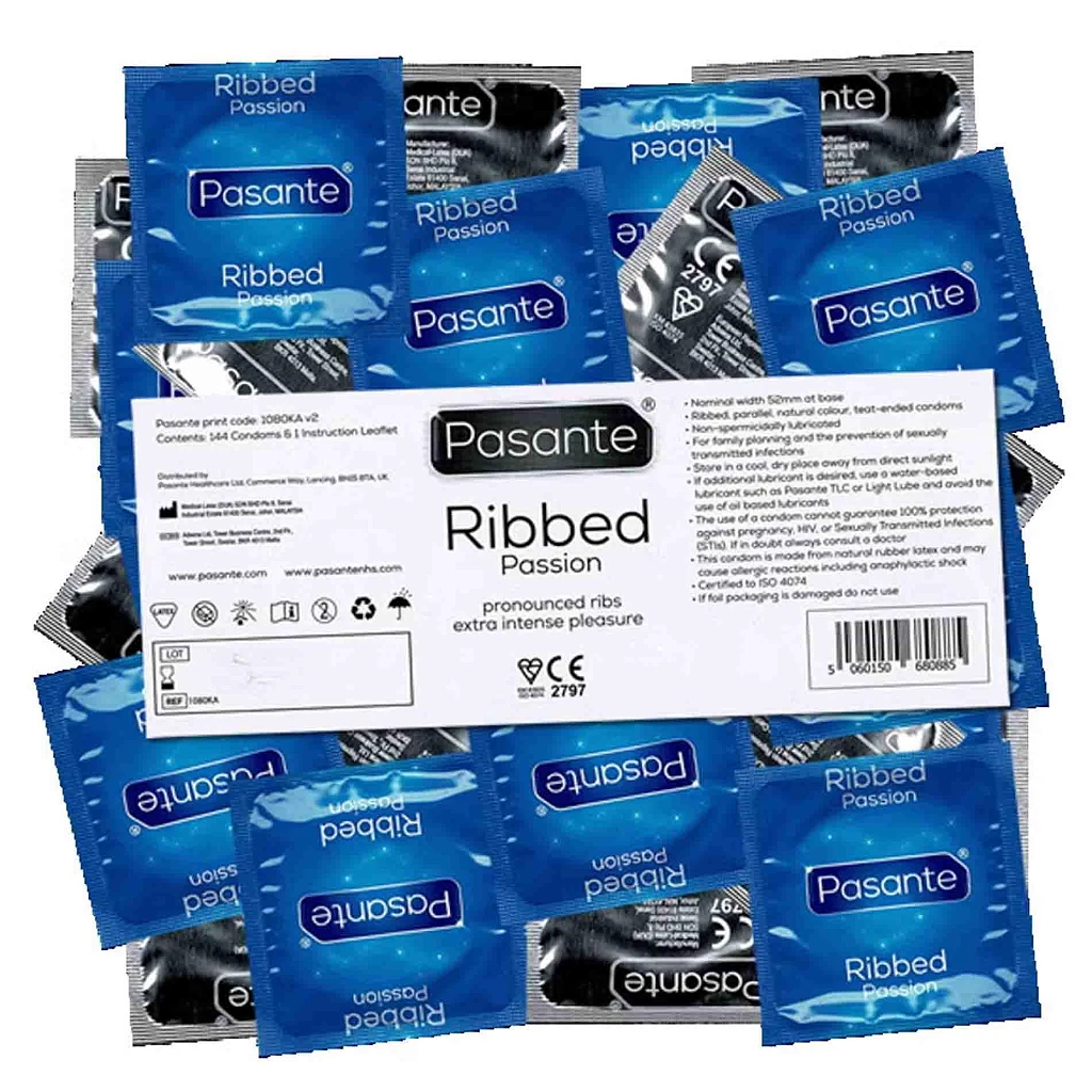 Prezerwatywy prążkowane Ribbed Passion - 144 sztuki — zdjęcie 2