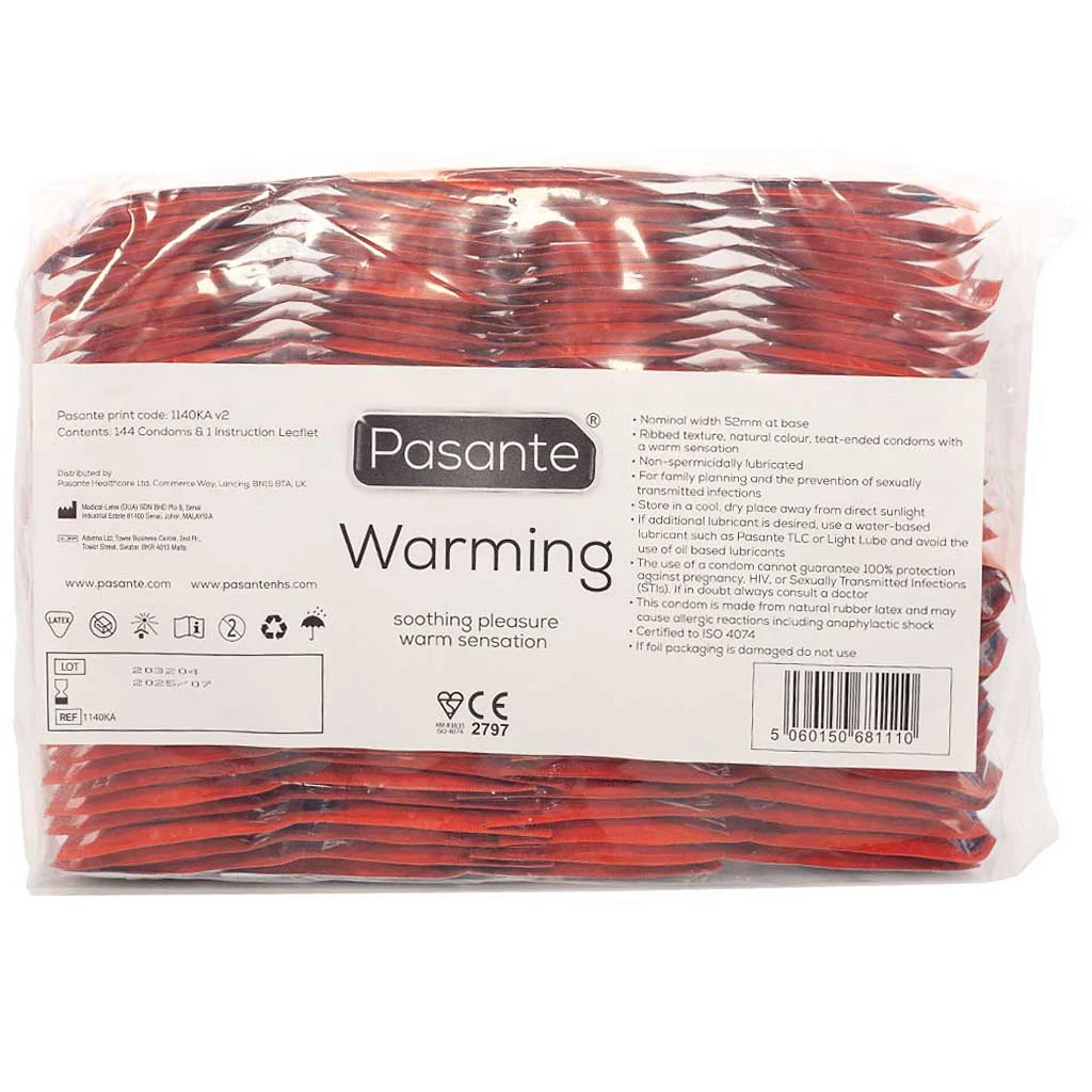 Prezerwatywy Warming - efekt rozgrzewający, żebrowane