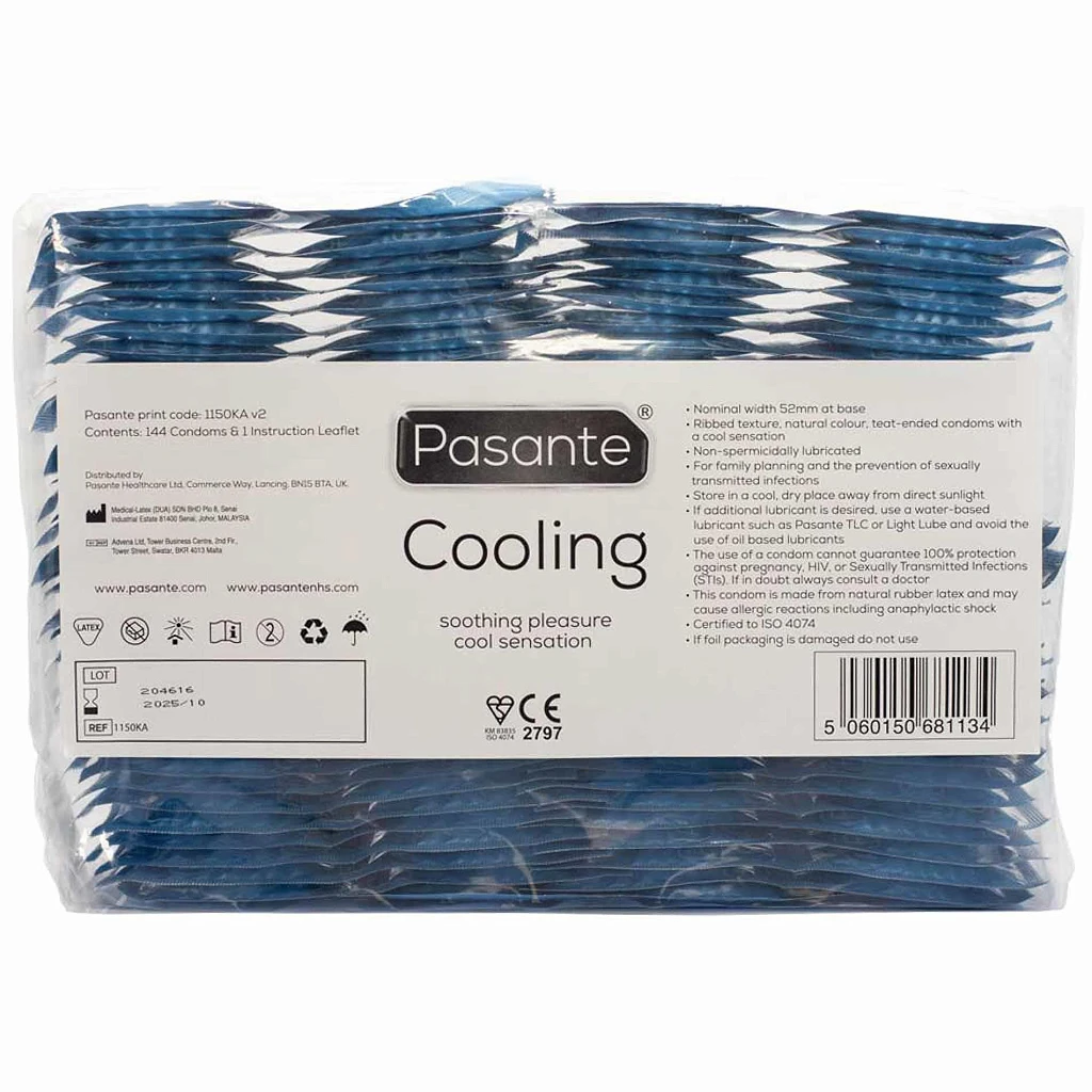 Prezerwatywy Cooling prążkowane - efekt chłodzenia