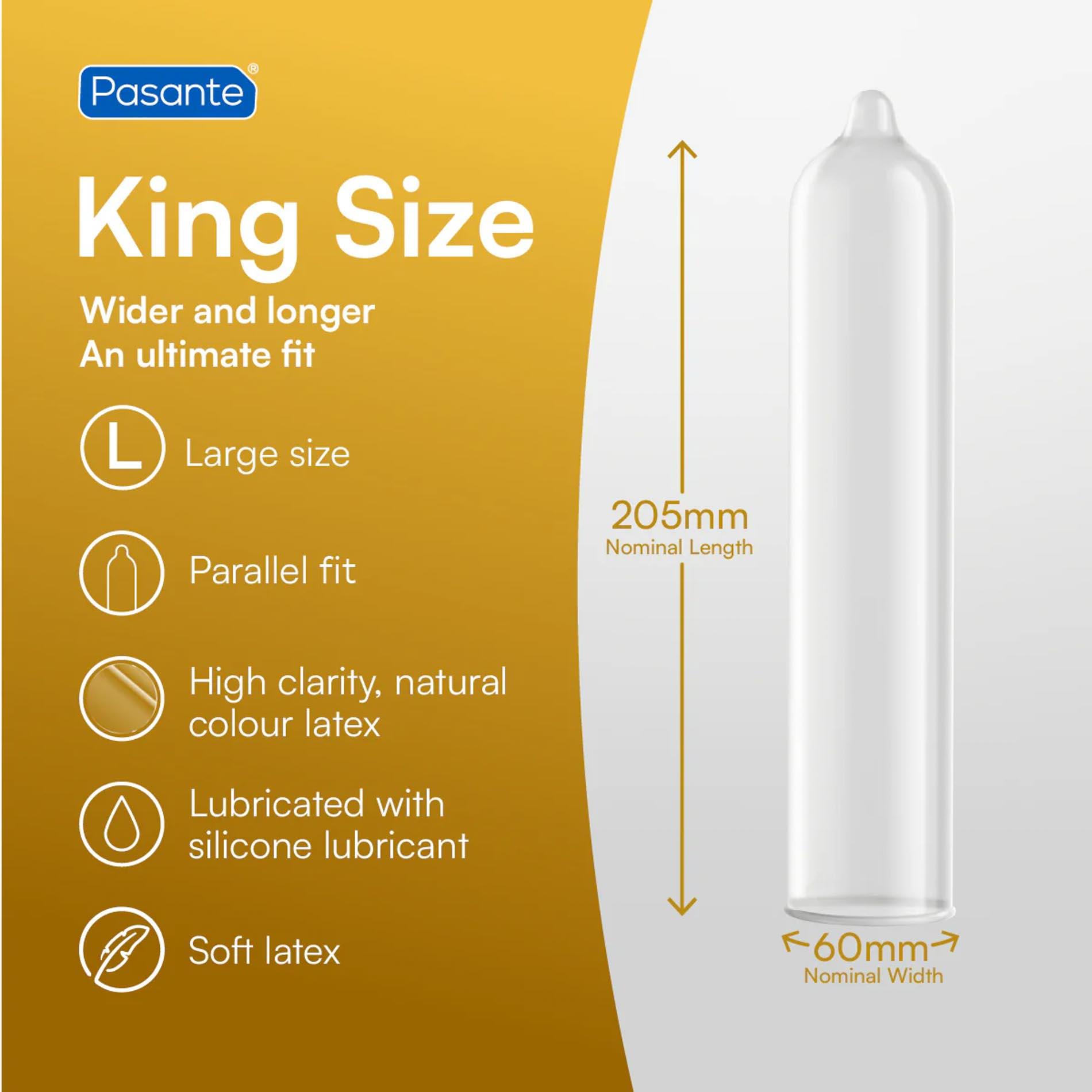 Prezerwatywy Pasante King Size - większy komfort, 3 szt. — zdjęcie 3