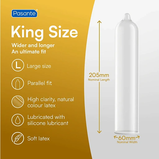 Prezerwatywy Pasante King Size - większy komfort, 3 szt. — zdjęcie 3