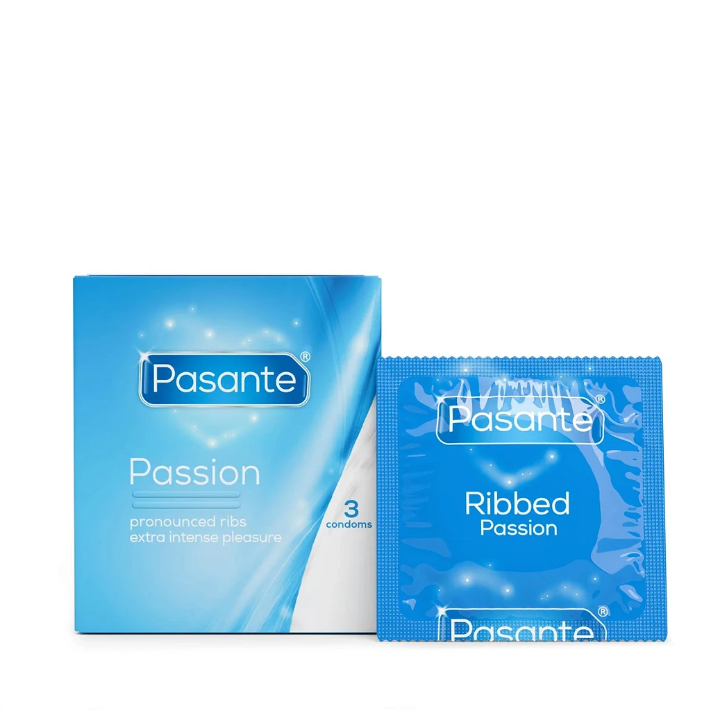 Prezerwatywy Ribbed Passion - prążkowane, 3 sztuki — zdjęcie 2