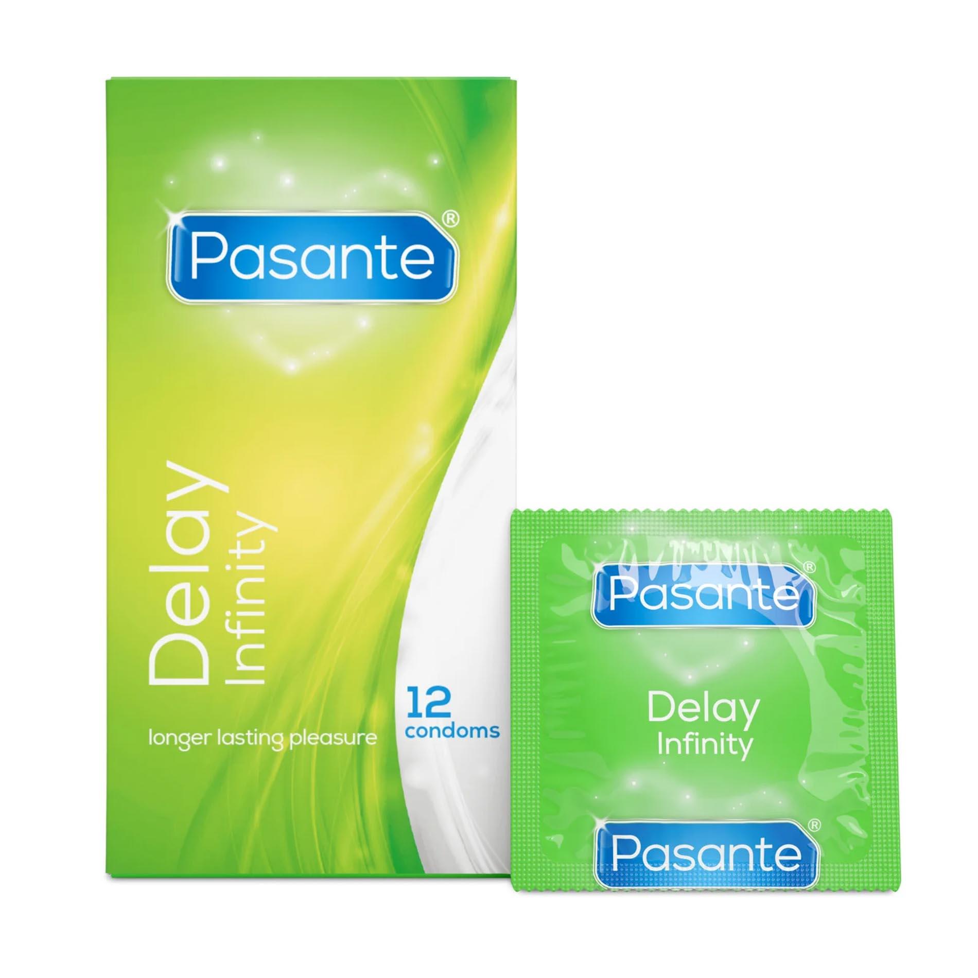 Prezerwatywy opóźniające Pasante Delay Infinity – lidokaina, 12 szt. — zdjęcie 1