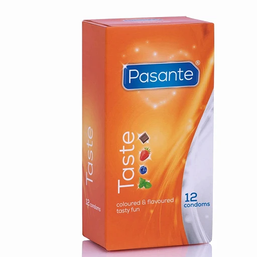 Prezerwatywy smakowe Taste – 12 sztuk, 53 mm